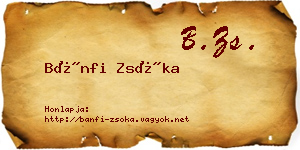 Bánfi Zsóka névjegykártya